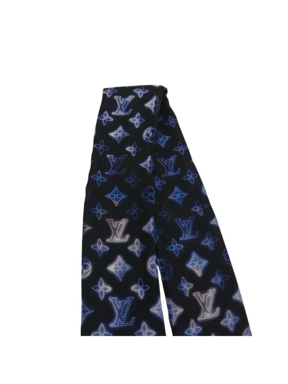Louis Vuitton Monogram Manahi Bandeau Scarf Black Silk